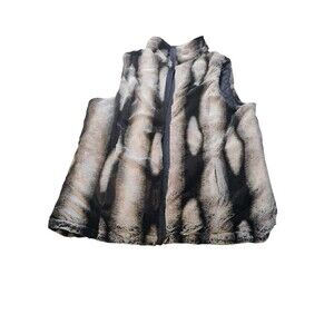 KC Collections reversible faux fur and quilted vest size XL